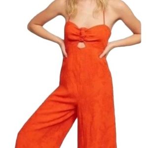 Elevenses Anthropologie Orange Jumpsuit